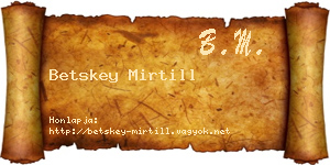 Betskey Mirtill névjegykártya